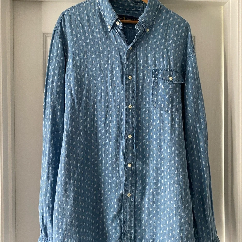 Ralph Lauren Linen Sailboat Button Down